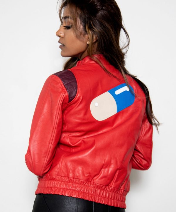 Womens Akira Red Leather Jacket Anime kaneda anime film 1988