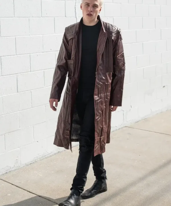 Mens Guardians of Galaxy 2 Star Lord Leather Trench Coat