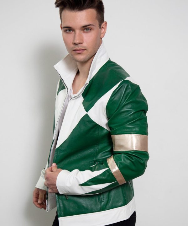 Jason David Frank green ranger leather jacket diamond mmpr