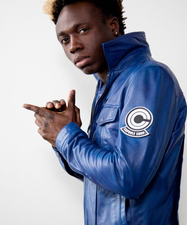 Capsule Corp Dragon Ball Z Future Trunks Leather Jacket Blue