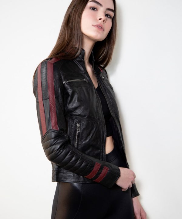 Womens N7 Mass Effect Black Leather Jacket Hoodie