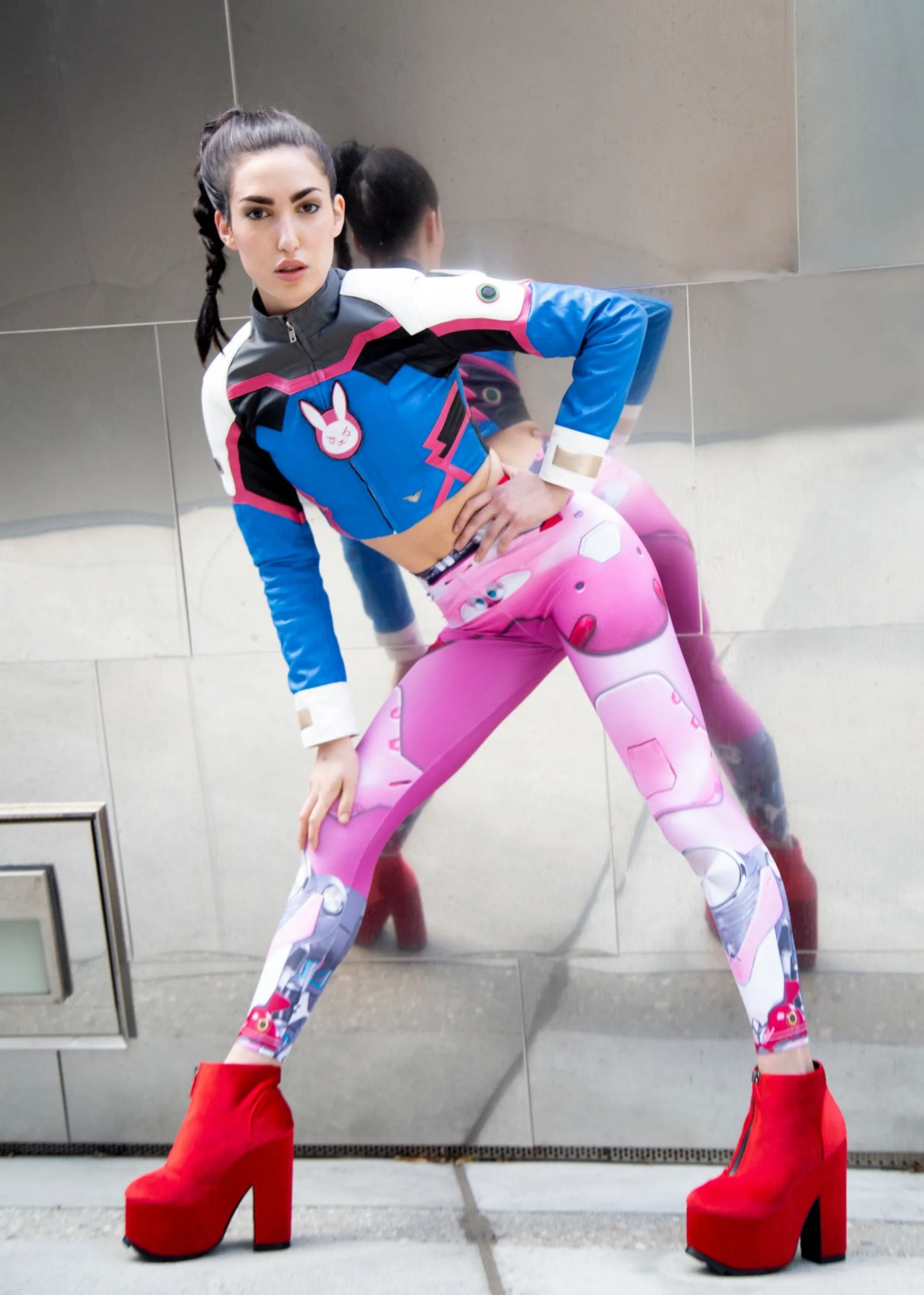 Womens Overwatch Pink DVa Meka Leggings
