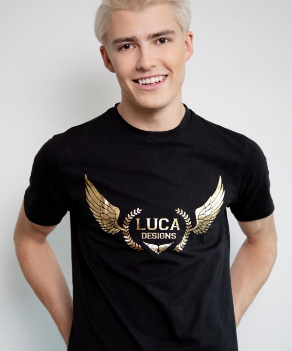 Luca Designs Black & Gold Logo Graphic T-Shirt