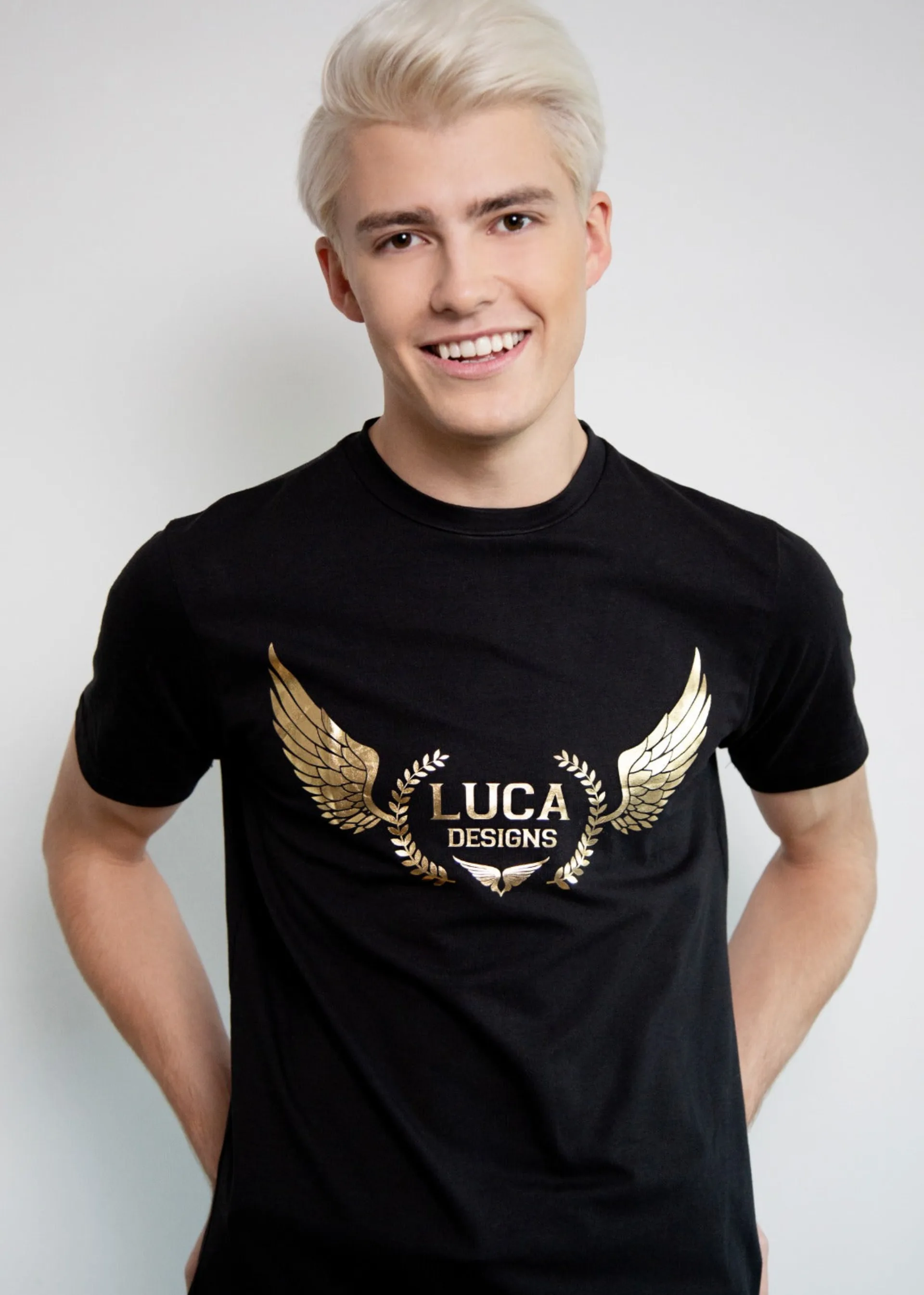 Luca Designs Black & Gold Logo Graphic T-Shirt