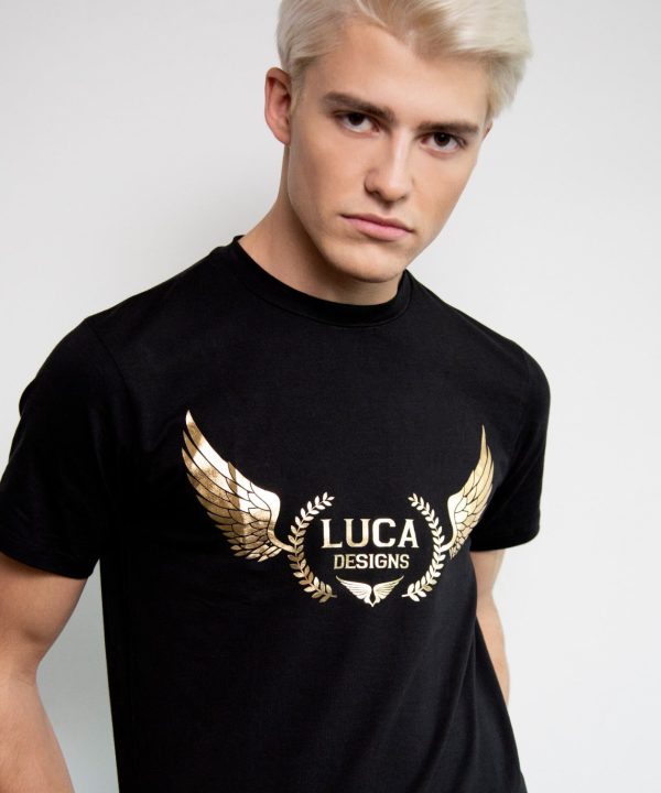 Luca Designs Black & Gold Logo Graphic T-Shirt