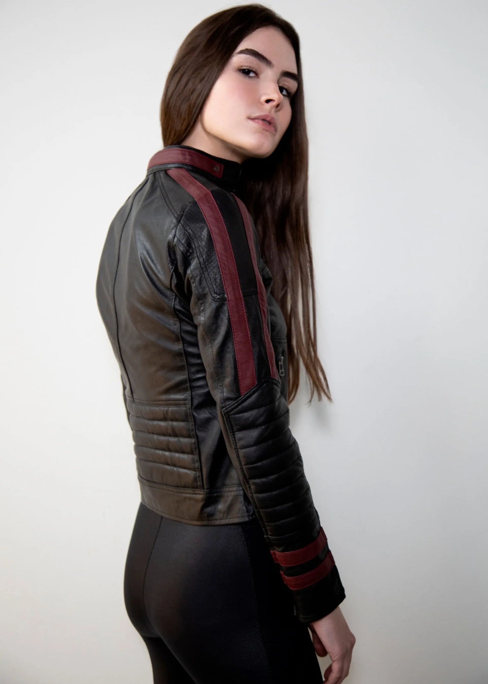 Womens N7 Mass Effect Black Leather Jacket Hoodie