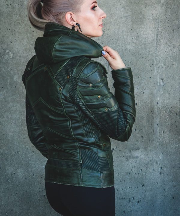 Womens Green Arrow Stephen Amell Leather Jacket
