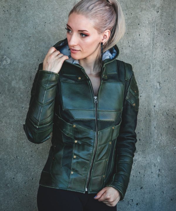 Womens Green Arrow Stephen Amell Leather Jacket