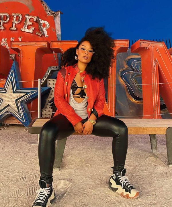 womens akira pill red leather crop moto jacket