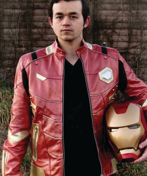 iron armor avenger leather jacket cosplay