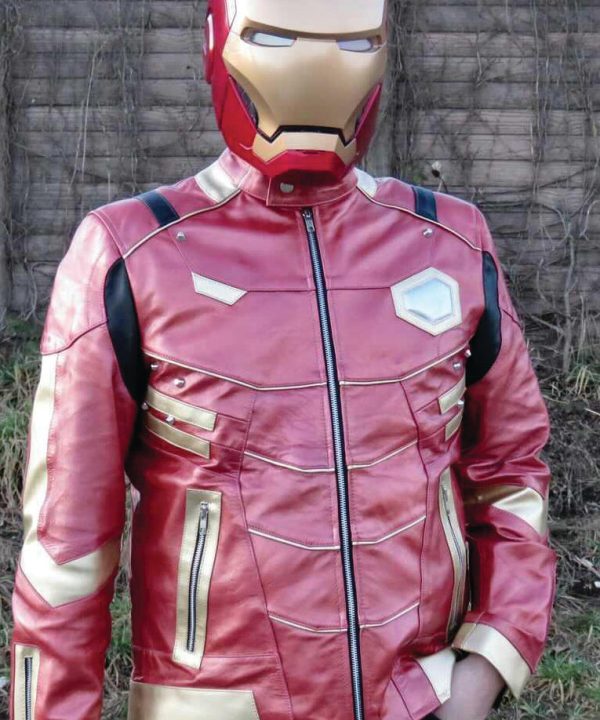 iron man cosplay moto leather jacket