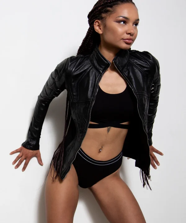 black widow costume leather jacket avengers endgame