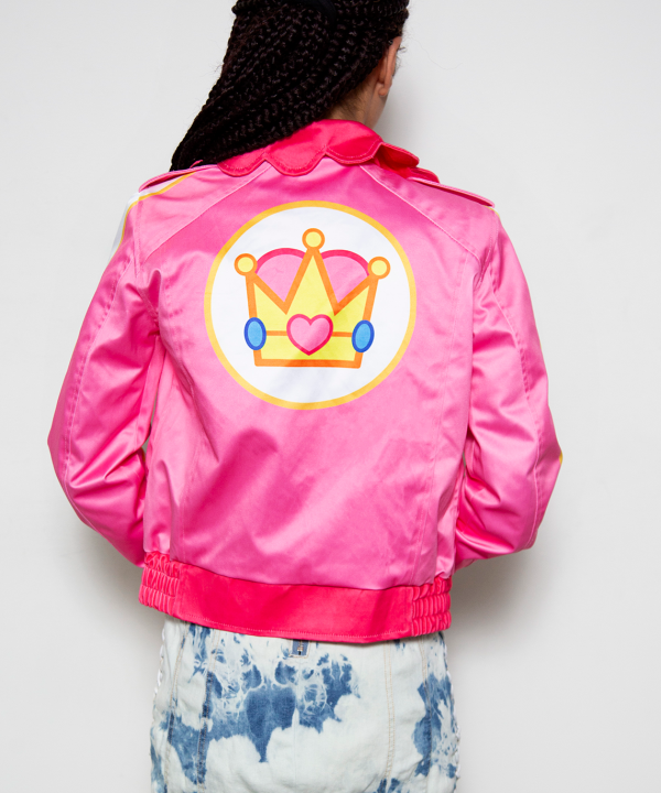 princess peach black barbie bomber jacket