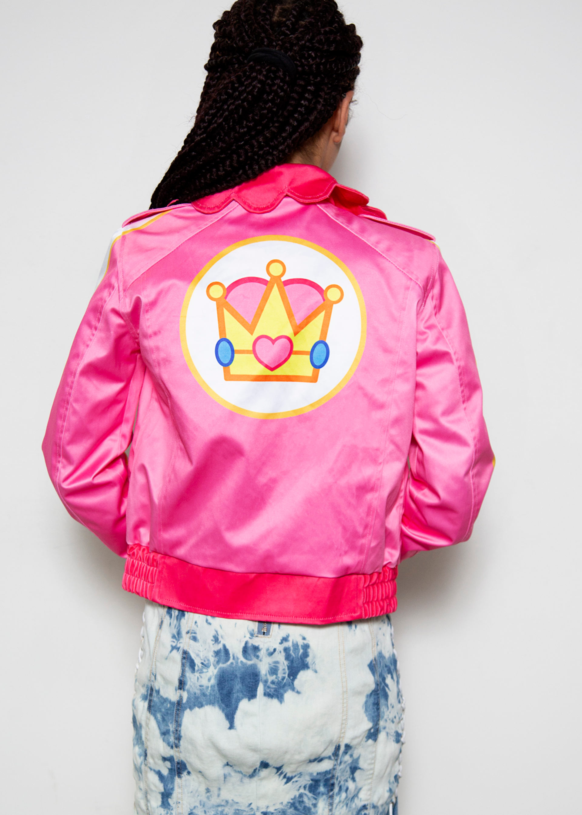 princess peach black barbie bomber jacket