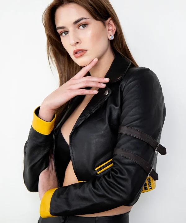 black canary cropped moto jacket