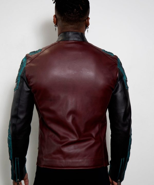 titans robin costume genuine leather armored jacket