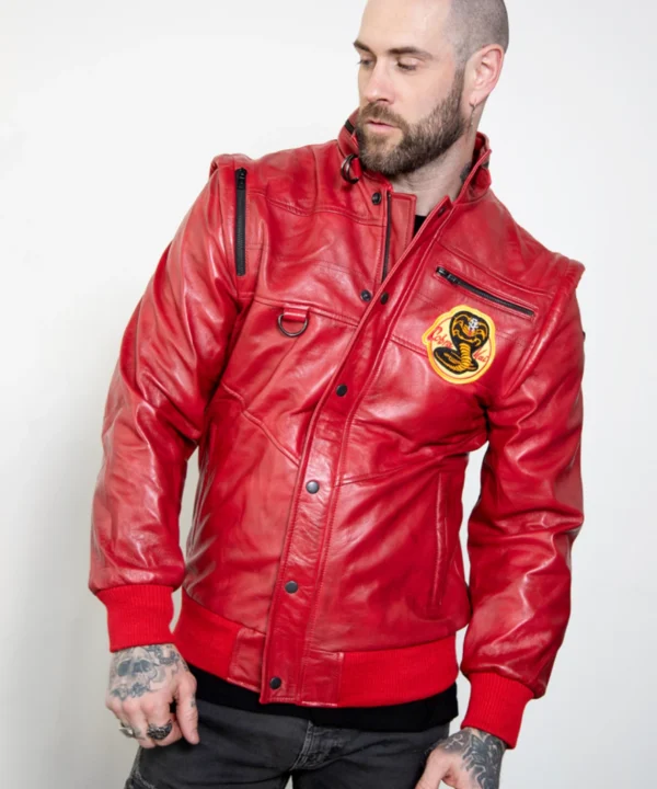 cobra kai baseball varsity bomber leather jacket