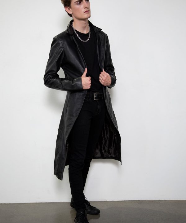 black punisher frank castle classic leather coat