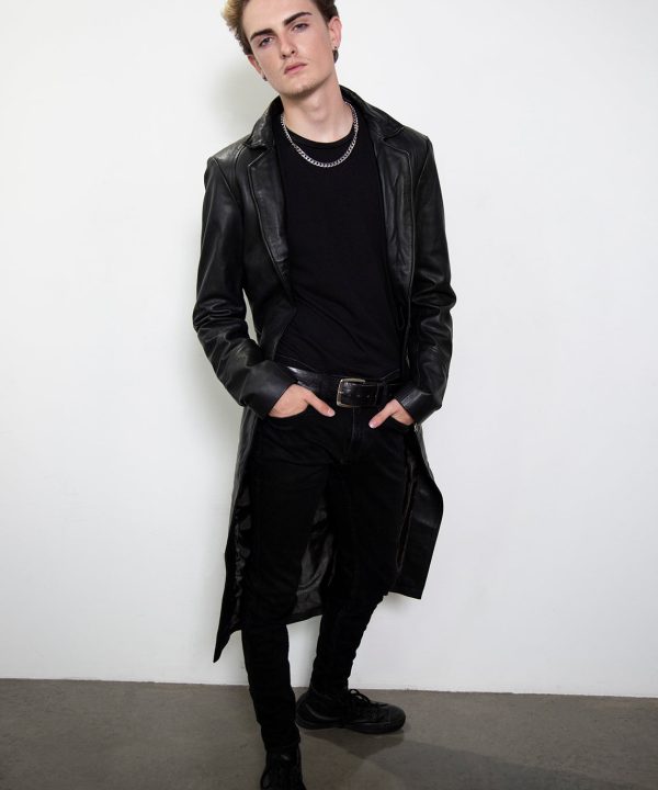 frank castle punisher leather trench coat black