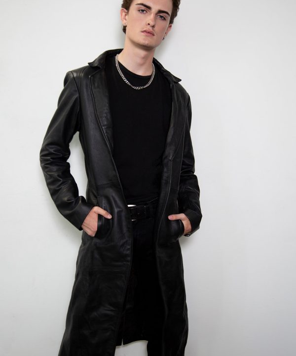 punisher black leather trench coat frank castle