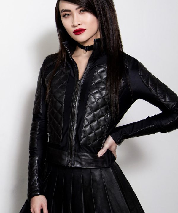 black leather corset jacket for womens