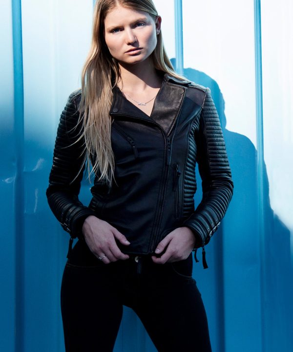 vegan cruelty free black leather jacket womens