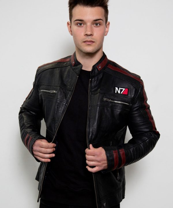 Mens Commander Shepard Mass Effect N7 Leather Jacket