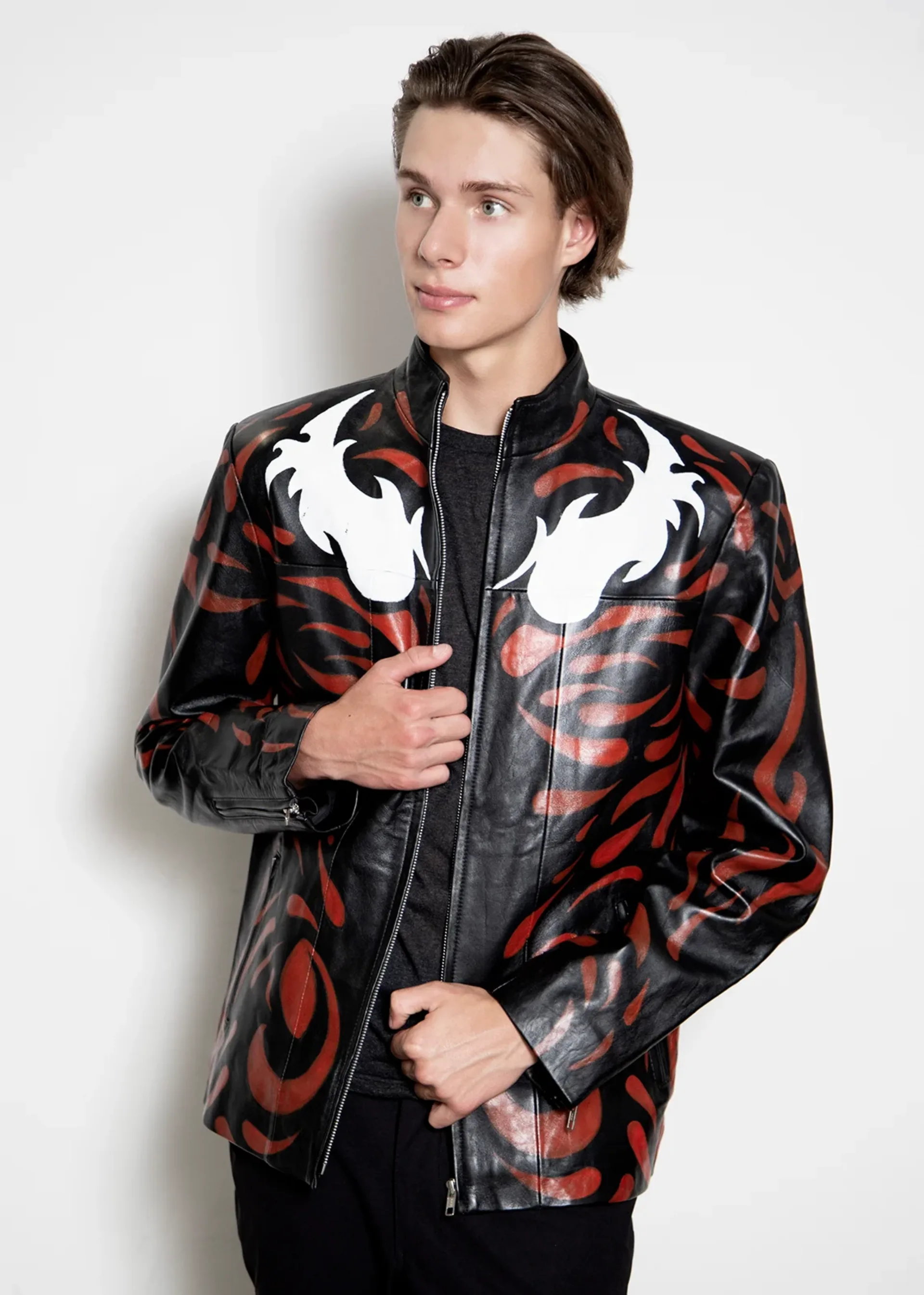 maximum carnage vs spiderman real leather jacket woody harrelson