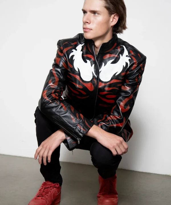 mens absolute carnage handpainted costume leather jacket
