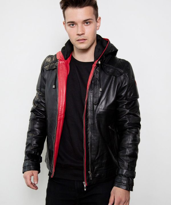 red hood black stealth leather jacker arkham asylum