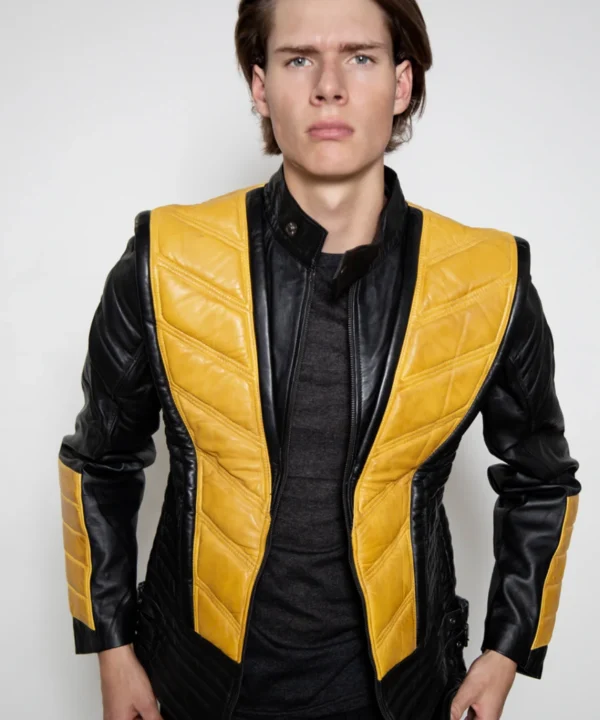mortal kombat ninja scorpion yellow black leather jacket costume