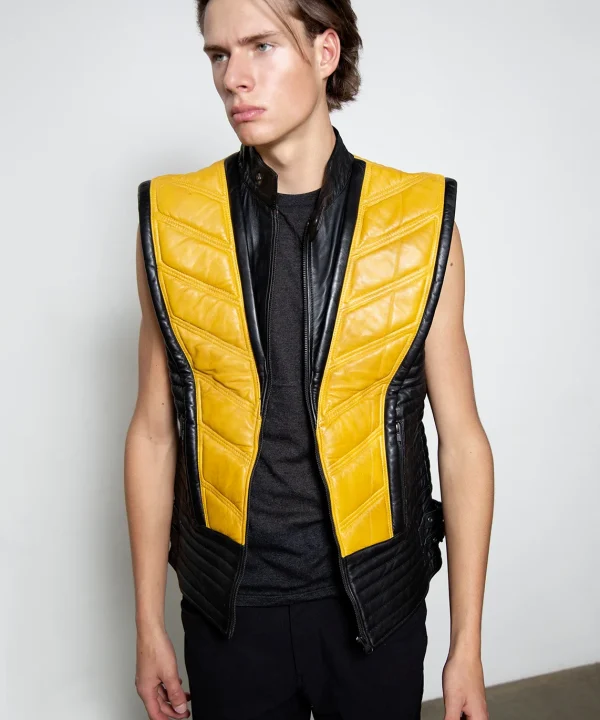 scorpion assassin cosplay mortal kombat motorcycle leather jacket