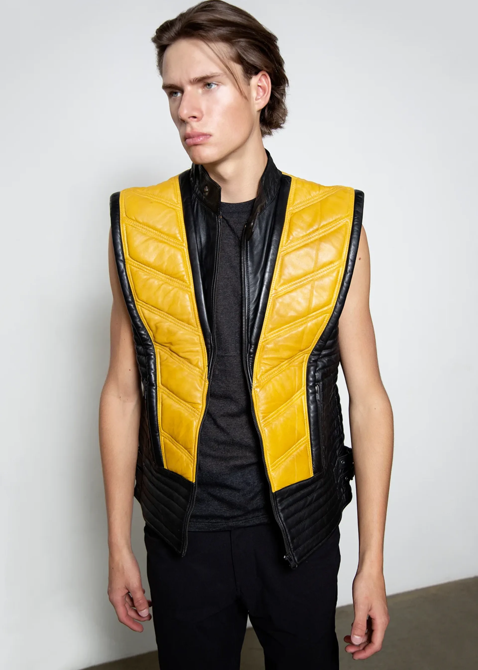 scorpion assassin cosplay mortal kombat motorcycle leather jacket