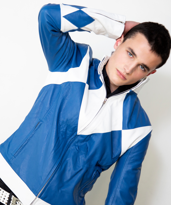 power ranger blue mighty morphin cosplay leather
