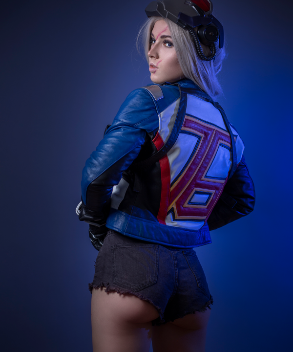 Soldier 76 cosplay leather jacket for womens