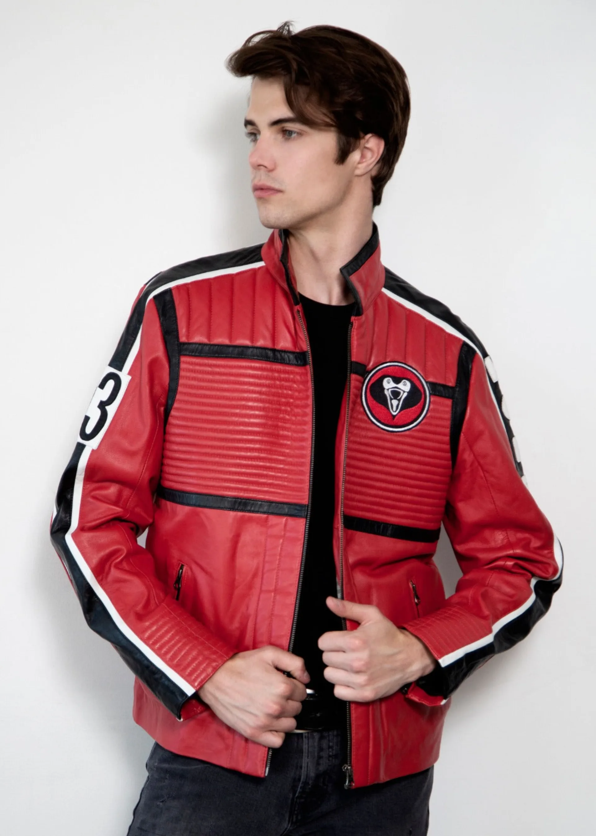 Mens My Chemical Romance Red Leather Motorcycle Jacket