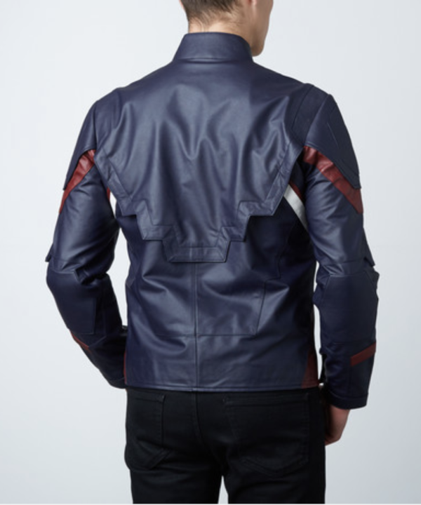 Mens Captain America Leather Jacket Avengers Age of Ultron