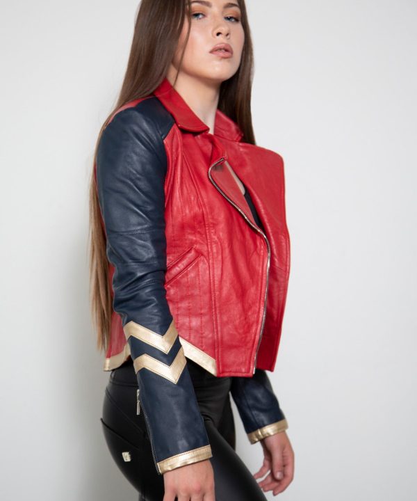 Red Amazonian Warrior Leather Jacket