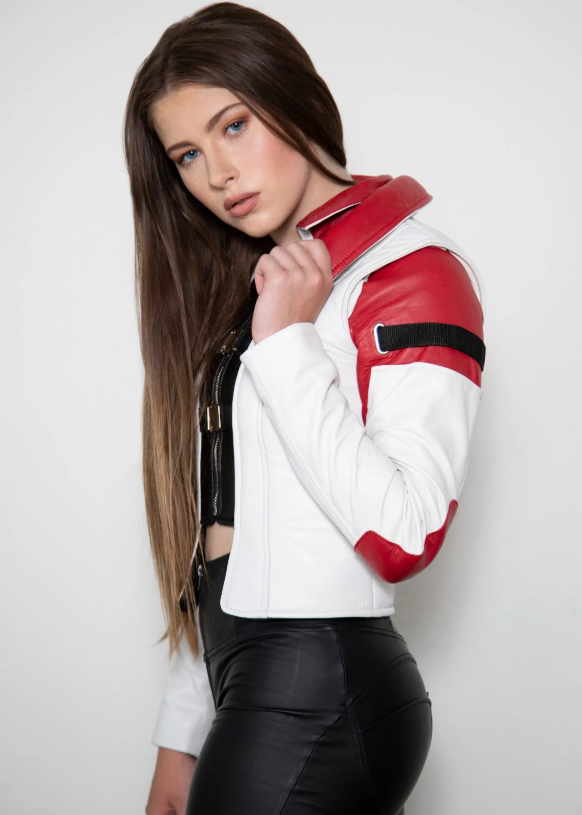 Aria T'loak White Red Mass Effect Leather Jacket