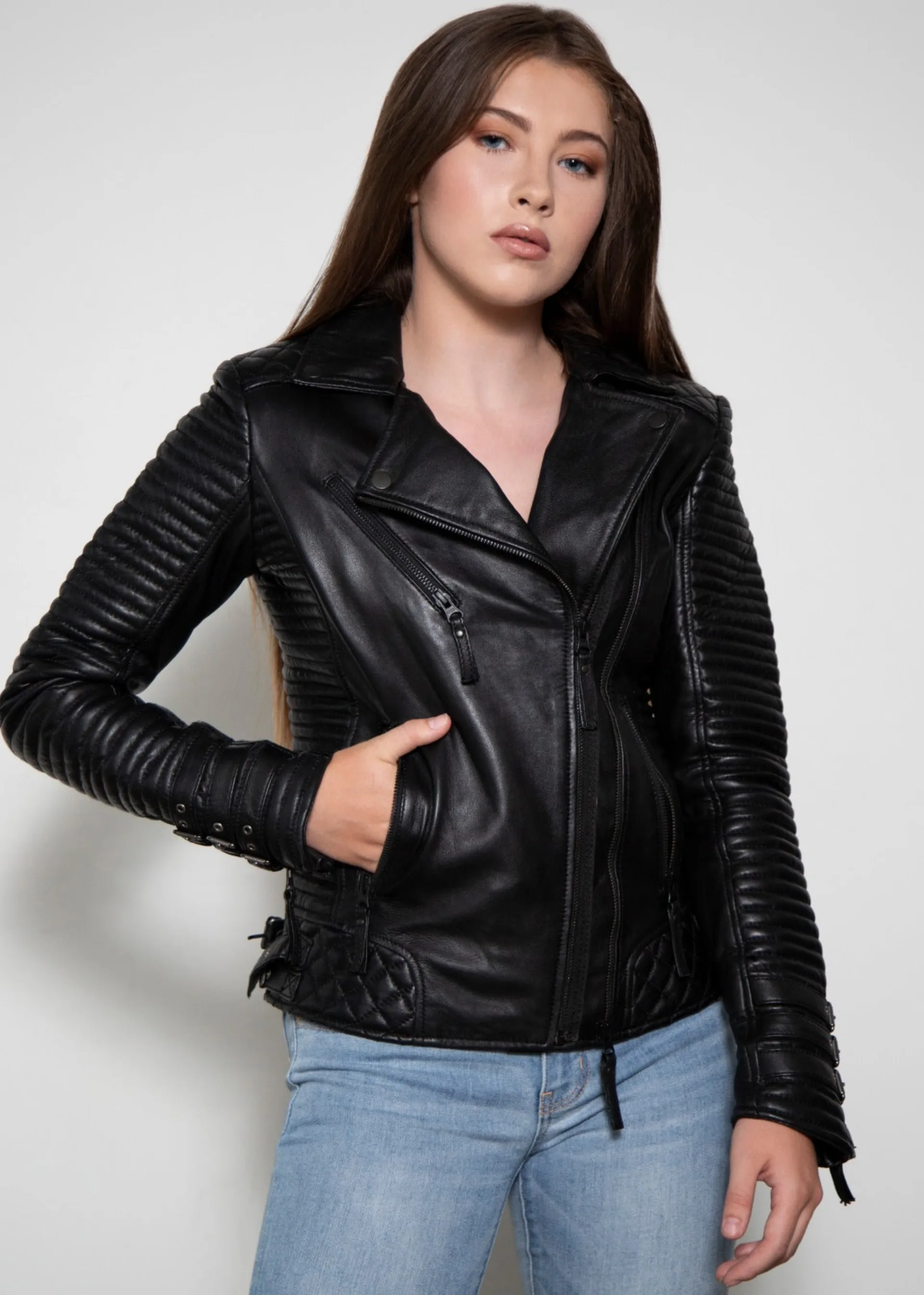 Hawthorne Punk Rock Black Leather Jacket
