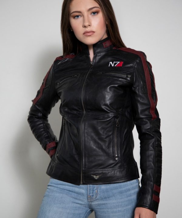 Mass Effect Commander Shepard N7 Black Leather Jacket