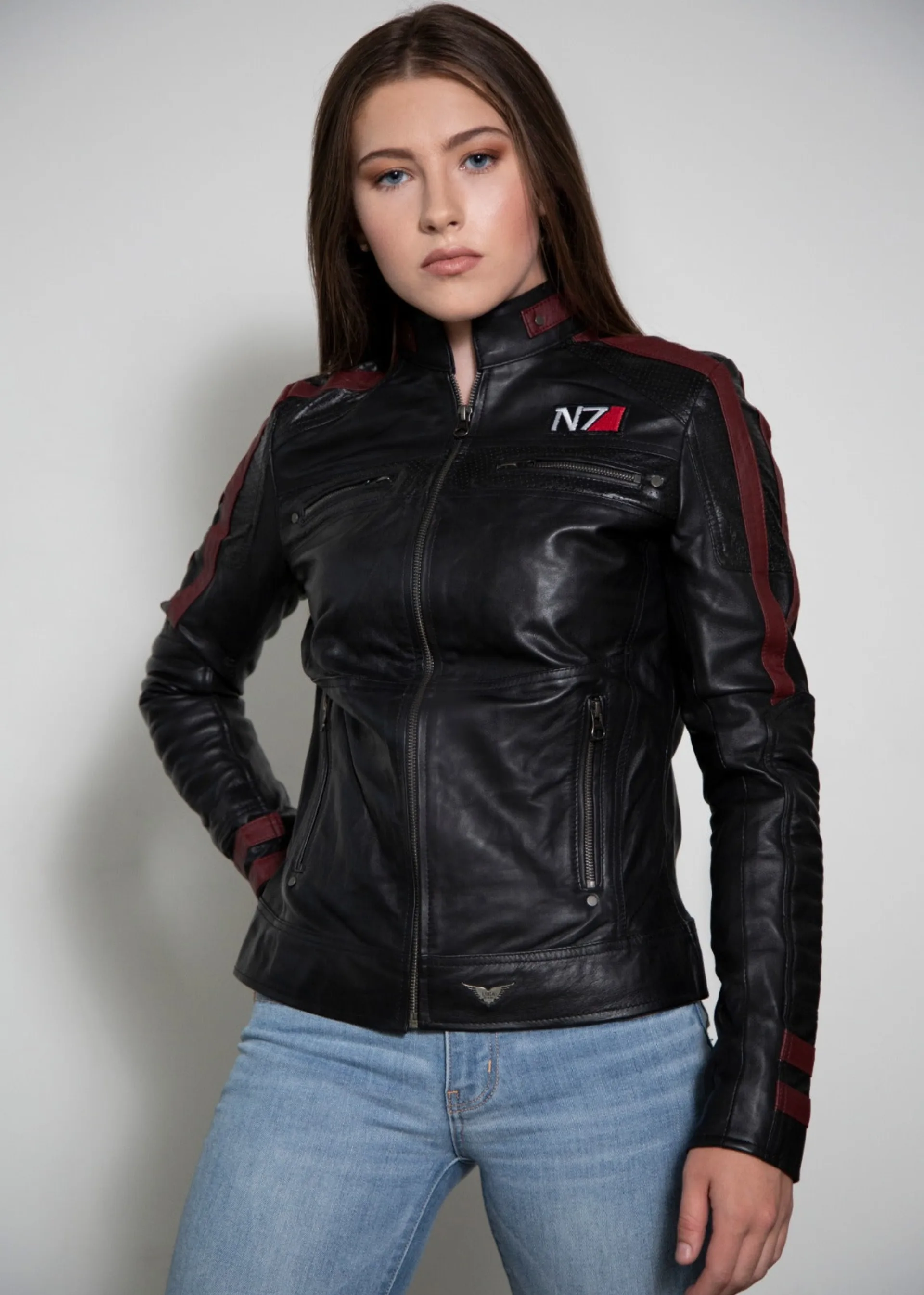 Mass Effect Commander Shepard N7 Black Leather Jacket