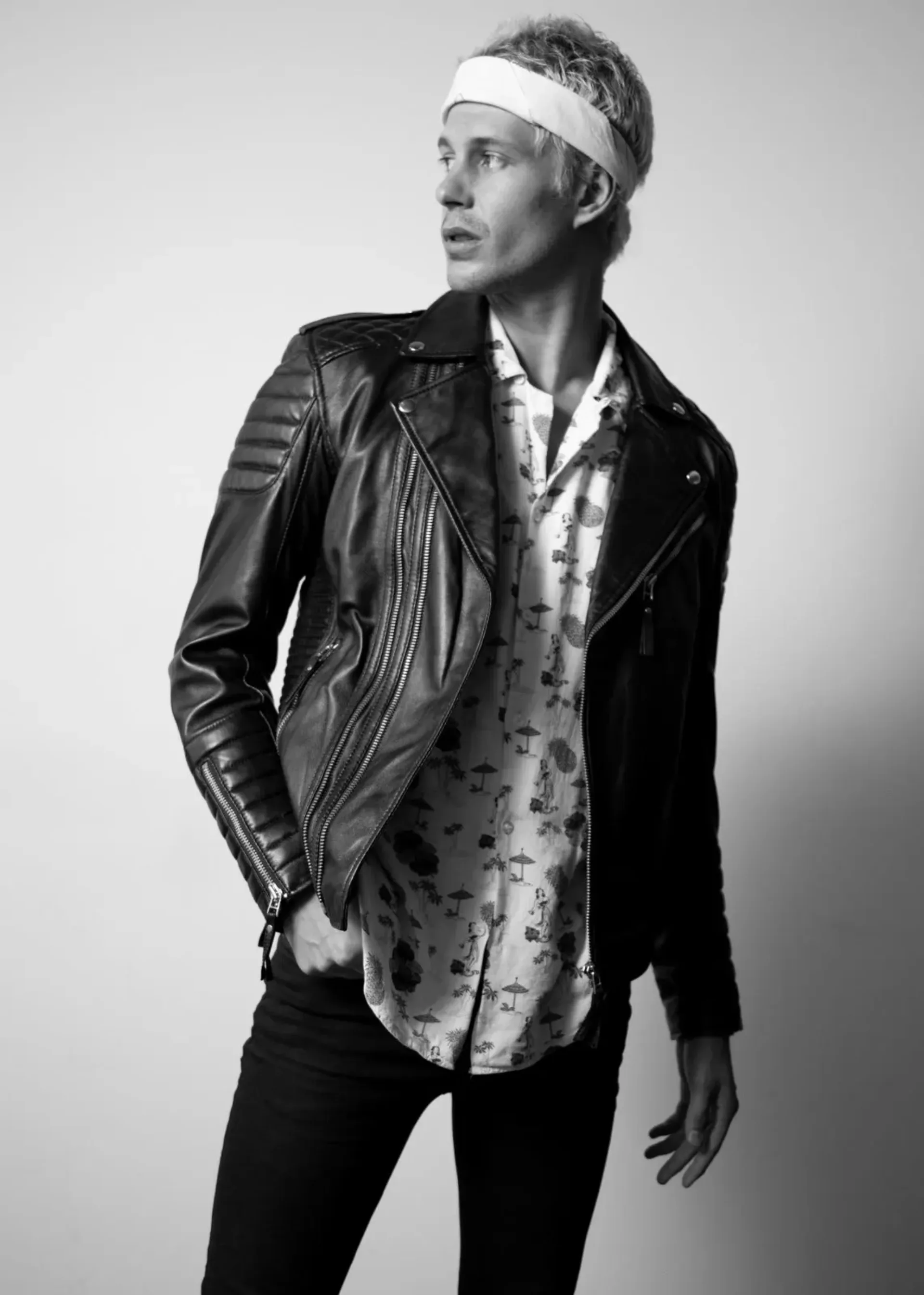 Mens Black Quilted Motorcycle Leather Jacket