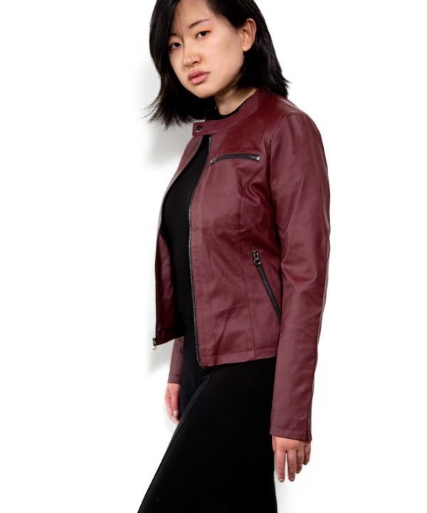 Claire Redfield Red Vegan Leather Jacket from Redisent Evil 2 remake