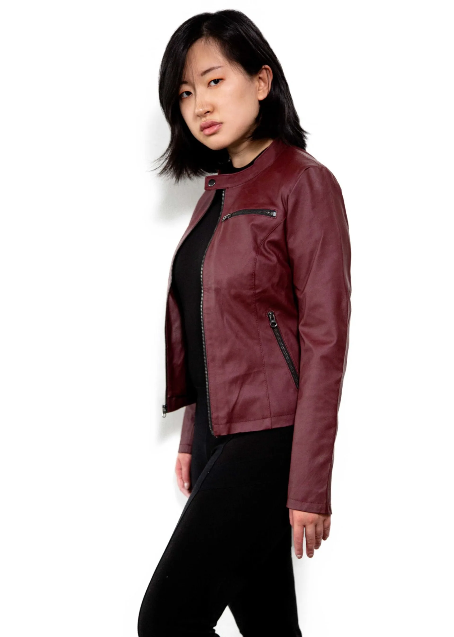 Claire Redfield Red Vegan Leather Jacket from Redisent Evil 2 remake