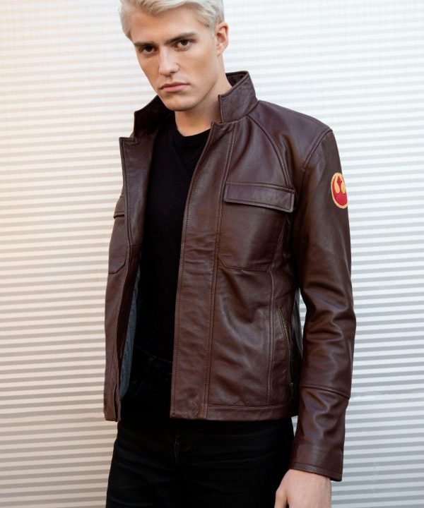 Poe Dameron Star Wars Rebel Alliance Leather Jacket Replica Brown