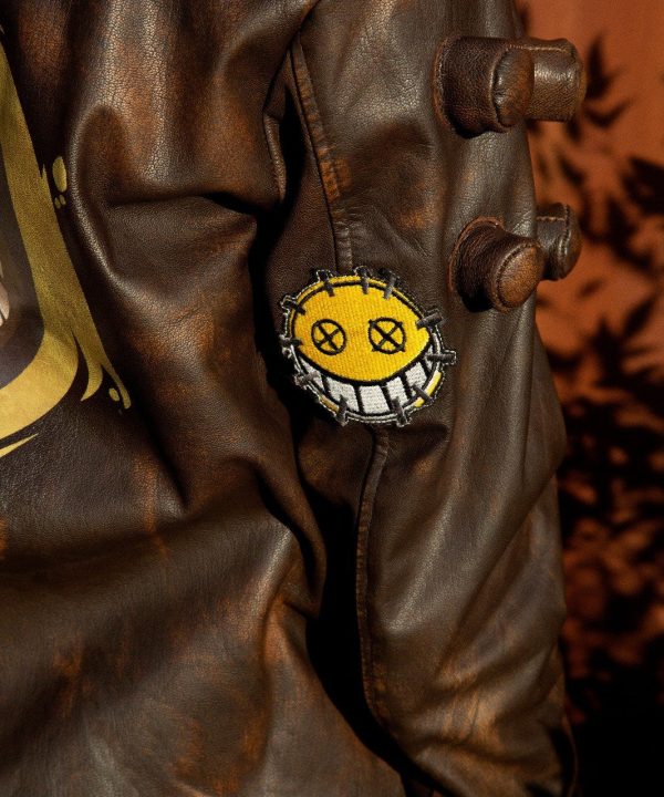 Overwatch Womens Junkrat Leather Jacket Logo