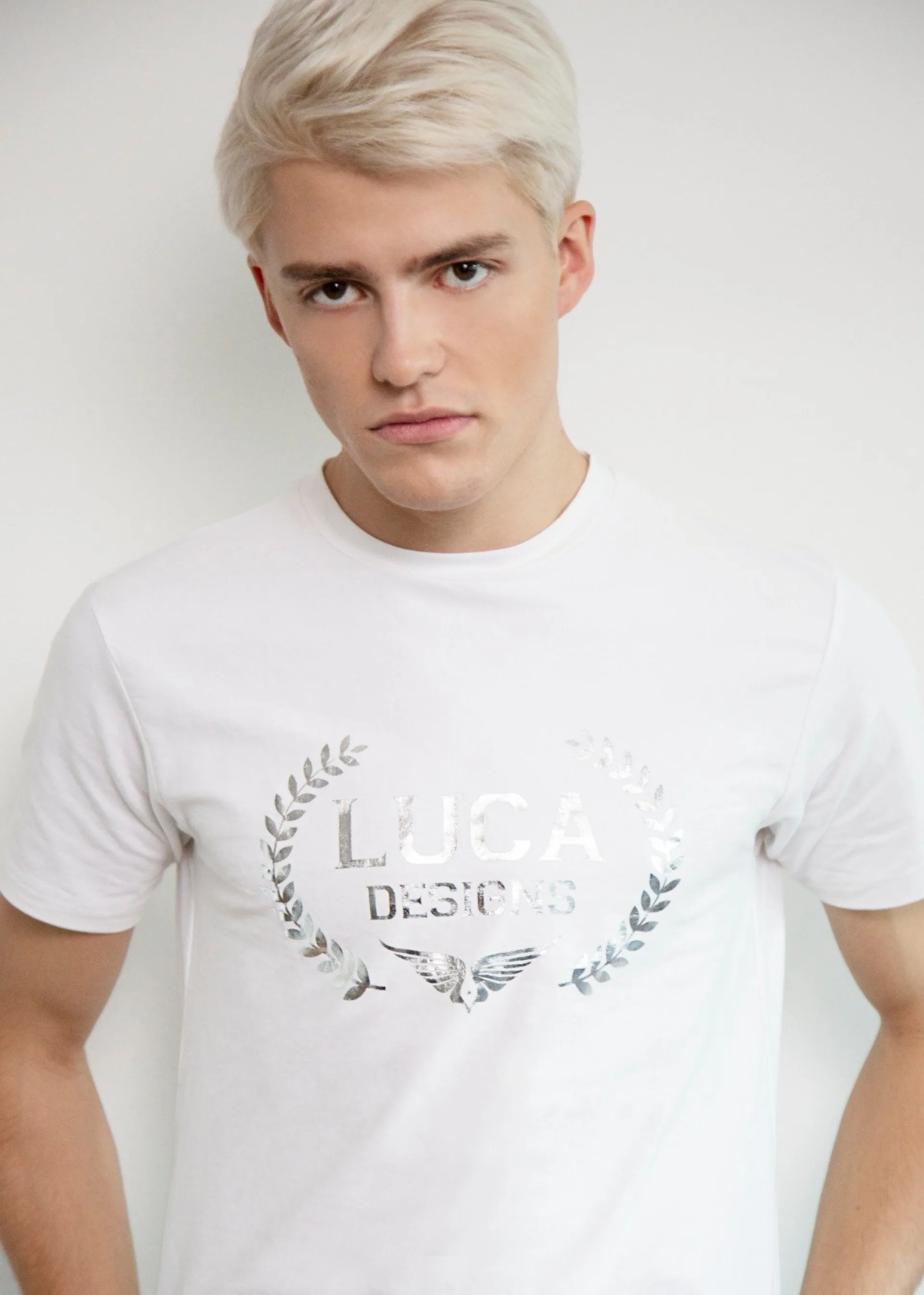 Luca Designs White Chrome Logo Cotton Shirt