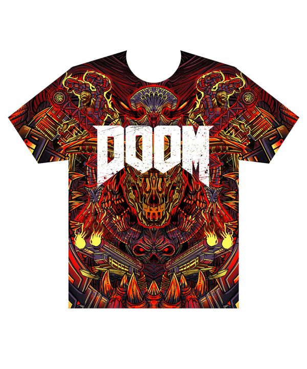 doom eternal monsters metal all over graphic t-shirt