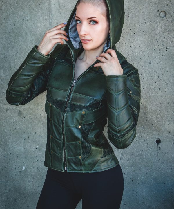 Womens Green Arrow Stephen Amell Leather Jacket